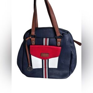 Rieker Red/Blue Faux Leather Backack